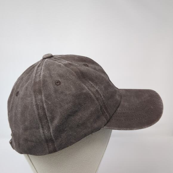 Faith Slideback Hat Brown One Size Adjustable Solid 6 Panel Vent Holes - Picture 5 of 8